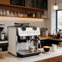Machine à café semi-automatique de qualité commerciale, machine à expresso avec système à double chaudière