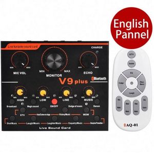 Tarjeta de Sonido V9 Plus para Podcast en Vivo, Interfaz de Audio para Grabación en Estudio, Mezclador para Canto, Transmisión en Vivo - Product Image 1