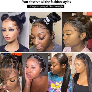 Ms-Beauty Vente en gros à prix réduit Livraison gratuite Cheveux brésiliens non traités alignés sur les cuticules Cheveux humains vierges Perruques en dentelle complète - Product Image 6