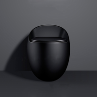 Siphon Jet S-trap placard à eau articles sanitaires forme d'oeuf rond une pièce Wc couleur noire bol toilette en céramique pour salle de bain
