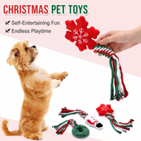 Jouets à mâcher pour chiens en corde de coton, motif Père Noël, thème Noël, mignons dessins animés, pour l'entraînement des chiens, fournitures transfrontalières pour animaux de compagnie