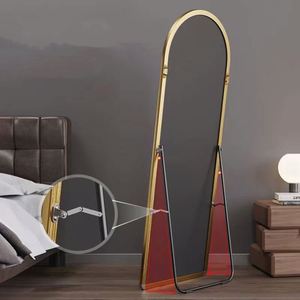 Espejo de Pared de Cuerpo Entero con Marco de Vidrio Dorado Arqueado Moderno y Personalizado, Tendencia 2025, Decoración de Pared Estándar para Baño y Sala de Estar - Product Image 6