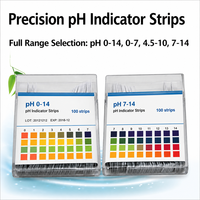 Bandelettes de test de pH universelles pour laboratoire, haute précision, gamme 0-14, 100 bandelettes, pour l'analyse de l'eau et du sol, vente en gros OEM professionnelle