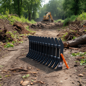 Râteau à débris de racine Tmg 72 pouces pour mini-chargeuses, fixation universelle, espacement des dents de 6 pouces, pour mini-chargeuses de 30 à 50 CV, râteau pour excavatrice - Product Image 2