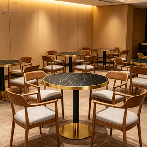Mobili per sala da pranzo in stile moderno vendita calda tavolo da ristorante nordico tavoli da pranzo rotondi in <span class=keywords><strong>marmo</strong></span> con Base in acciaio inossidabile - Product Image 1
