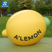 Ballon de citron gonflable Sculpture de fruits installation artistique Décoration de ballon gonflable Sculpture de fruits géante