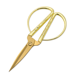 Ciseaux de tailleur en acier inoxydable doré à tête droite pour usage domestique, cadeau de mariage, ciseaux de cérémonie d'ouverture - Product Image 3