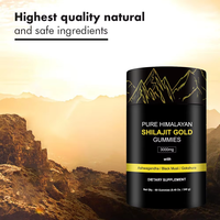 Gummies de Shilajit Or avec Ashwagandha – Complément OEM en Emballage Individuel – Gummies de Shilajit Pur de l'Himalaya 3000mg – Dropshipping