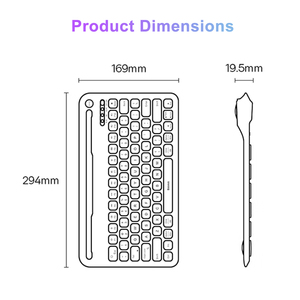 Vendita Diretta dalla Fabbrica, Tastiera Wireless Ricaricabile Portatile a 78 Tasti con Layout US/UK per Tablet, Scatola e Logo Personalizzabili - Product Image 6