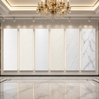 Revêtement mural en panneau de marbre SPC personnalisé, qualité supérieure, 5 mm, 600x2800 mm, résistant à l'humidité, installation facile pour les salles à manger commerciales