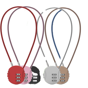 Candado de Cable de viaje de 3 dígitos, candado de combinación de alambre de acero <span class=keywords><strong>Circular</strong></span>, duradero, para equipaje de gimnasio, mochila, casco de bicicleta, candado para maletero - Product Image 1