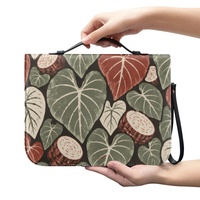 Housse de protection portable pour Bible avec imprimé botanique tropical feuilles de taro, fermeture éclair, idéale pour les voyages quotidiens, l'église, le shopping et les cadeaux