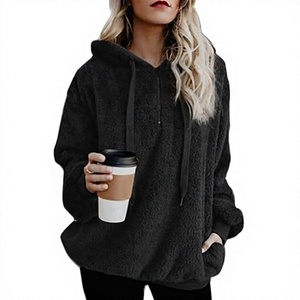 Sweat à capuche en polaire sherpa pour femme, pull chaud en peluche, sweat-shirt d'hiver doux et moelleux pour femme - Product Image 1