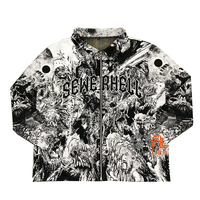 Veste d'hiver pour hommes Custom Anime Basketball Streetwear Tapisserie Clothing Plus Size Zip up Coat Zipper Tapestry Jacket