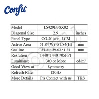 Panel LCD IPS CONFU USB-C MIPI de 2.9 Pulgadas, 4320x2160, Modelo LS029B3SX02, para Simulación de Vuelo Médico y Pantallas AR/VR