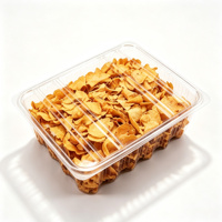 Boîte à collation en plastique empilable avec couvercle en PET transparent, conteneur alimentaire, personnalisation OEM, HGF140A, épaisseur 0,3 mm