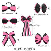 Accessoires pour cheveux d'enfants, style américain, ensemble d'accessoires pour cheveux pour enfants, nœud, serre-tête - Design bicolore, haute qualité, fait main