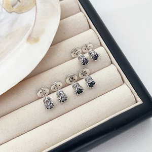 Yinruitai 925 <b>Silver</b> <b>Stud</b> Earrings Cross Design For Women Everyday Wear Fine Jewelry - Product Image 2