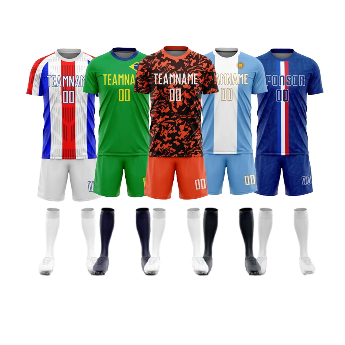 Camiseta de futebol para homens, camisa de futebol com bordado personalizável, com nome e número, estampa de malha de sublimação em branco, uniforme de futebol para meninos, atacado