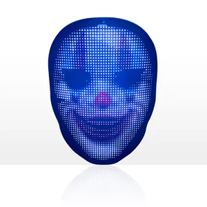 Adults Led Mask with App Bluetooth Programmable Picture Animation Text Light Up Mask For Halloween Cosplay Party Christmas Rave