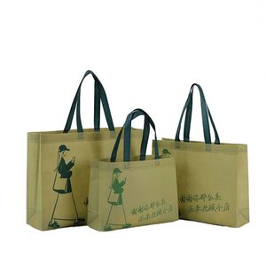 Bolsa de Mano Plegable con Asas Troqueladas Personalizada al por Mayor, Bolsa de Compras Reutilizable de Tela No Tejida, Asas Plegables para Promoción de Alimentos, Uso Industrial - Product Image 1