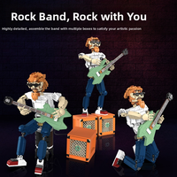 Modèle de guitare rock en blocs de construction pour boîte à musique - Ensemble de jouets éducatifs en plastique ABS avec plus de 721 pièces