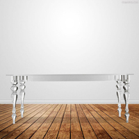 Moderne Luxus-Glas-Konsolentisch Transparent Acryl-Beistelltisch für Esszimmer und Hochzeiten Bürotische