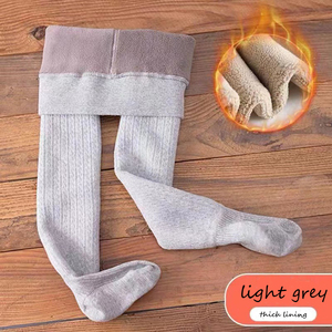 Calcetines ajustados de invierno para niñas pequeñas, calcetines gruesos de algodón para niños, calcetines lisos de punto de terciopelo a la moda para niñas - Product Image 4