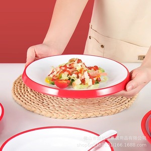<b>Melamine</b> side dish <b>plate</b>, round deep <b>plate</b>, cooking <b>plate</b>, cold dish <b>plate</b>, imitation porcelain <b>plate</b>, straw hat <b>plate</b>, - Product Image 2