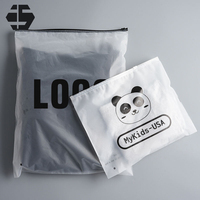 Eva OPP CPE Sac en plastique givré biodégradable imprimé pour vêtements Logo personnalisé réutilisable givré fermeture éclair Vêtement Sac usine