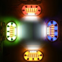 Feu de position latéral LED double COB ovale pour camion et remorque, avec support en aluminium, couleurs ambre, blanc, vert, rouge, bleu, 24V, étanche pour poids lourds