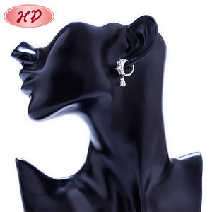 Orecchini a Cerchio Trendy 2019 in Oro 18K con Zirconi, Gioielli Economici Cinesi per Donna con Argento - Product Image 4