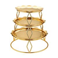 Ensemble de 3 supports élégants pour assiettes à dessert en forme de tournesol (Or/Argent/Noir) - Assiettes à gâteau en métal compatibles lave-vaisselle pour mariage
