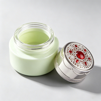 Ensemble de flacons en verre vert menthe, flacon vide mat givré, bouchon gravé argenté, logo personnalisé, plusieurs tailles pour lotion, sérum, crème