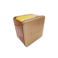 Boîte à gâteau dorée en gros d'usine, boîte métallique personnalisée de qualité alimentaire pour biscuits, chocolat et stockage alimentaire
