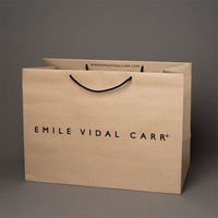 Sacs de shopping en papier kraft recyclable de luxe avec poignée longue, impression personnalisée, papier artistique, logo personnalisé, cosmétiques, parfums, bijoux