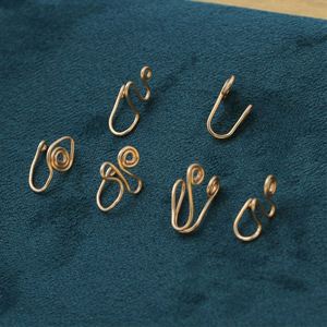 Nuevo Anillo de Nariz Africano Sin Perforación, Ajustable, en Forma de U, Chapado en Oro Real de 18K, Anillos de Nariz con Clip para Mujer - Product Image 5
