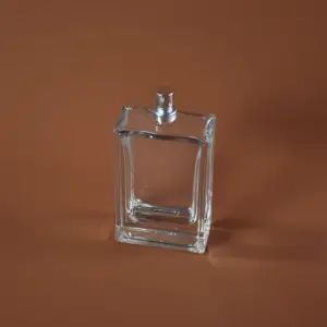 Refillable Packaging Custom Luxury clear 50ml 100ml perfume spray glass bottle