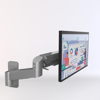 Support ergonomique en aluminium Meisonic T8-GA02-W pour deux moniteurs de bureau, bras à ressort à gaz, support automatique réglable et pivotant, nouveau produit