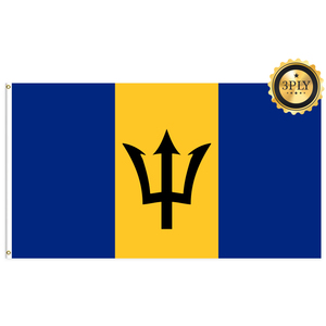Banderas de Barbados de 3x5 pies al por mayor, poliéster 68D/100D. Personalizar todas las naciones, envío rápido. Proveedor fiable, entrega rápida - Product Image 2