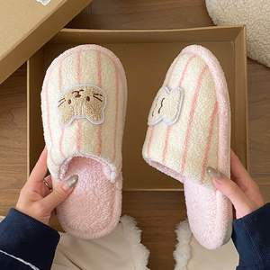 Evergreen Open Toe Half-<b>Slipper</b> for Women's Autumn/Winter <b>Thick</b>-<b>Soled</b> Double-Layer Wool Cotton Anti-Slippery <b>Slippers</b> - Product Image 2