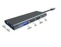 Hub USB-C 6-en-1 en alliage d'aluminium de haute qualité OEM, station d'accueil multiport 4K USB 3.0 PD DP Mini pour adaptateur de charge pour MacBook