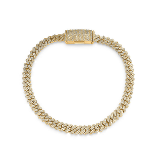 Bracelet cubain intemporel en diamant de laboratoire VVS, taille brillant rond, bijoux de mode en diamant de qualité supérieure - Product Image 1