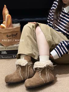 Pantoufles en daim doux haut de gamme, adaptées à une utilisation intérieure et extérieure, confort hivernal, pantoufles en fourrure pour femmes avec fonction antidérapante - Product Image 6