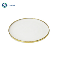 Assiette plaquée or et blanc Bols en céramique Assiettes à dîner en céramique vaisselle plateau en vrac service de vaisselle en porcelaine