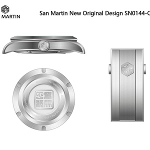 Reloj San Martin para Hombre, 39 mm, Acero Inoxidable, Esfera Esmaltada Sunray JianZhan, GADA 90S5 Automático, BGW-X1, 10 Bar, Zafiro, Brazalete de 5 Eslabones - Product Image 6