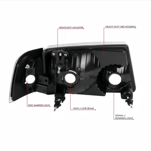 Nouvelles paires de phares avant à boîtier noir et coins transparents pour Ranger 2001-2011, remplacement de phares halogènes 12V 5000K Gauche Droite - Product Image 5