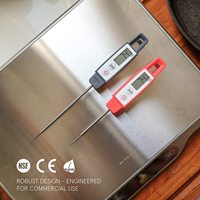 Thermomètre à viande Thermomètre alimentaire à lecture instantanée avec longue sonde pour eau, liquide, cuisine, gril, barbecue