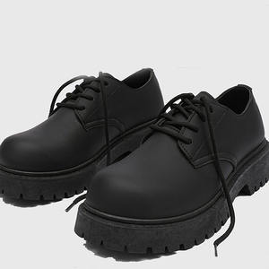 Nouvelles Chaussures Derby pour Hommes, Style Parisien, à Talon Épais et Rehaussant, en Cuir Noir, Style Preppy Britannique, Haut de Gamme, Tendance, pour le Campus - Product Image 3