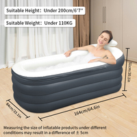 Baignoire Portable pour Adultes et Famille, Baignoire Spa de Sauna Pliable en Matériau Épaissi de Grande Capacité